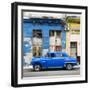 Cuba Fuerte Collection SQ - Blue Vintage American Car in Havana-Philippe Hugonnard-Framed Photographic Print