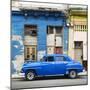Cuba Fuerte Collection SQ - Blue Vintage American Car in Havana-Philippe Hugonnard-Mounted Photographic Print