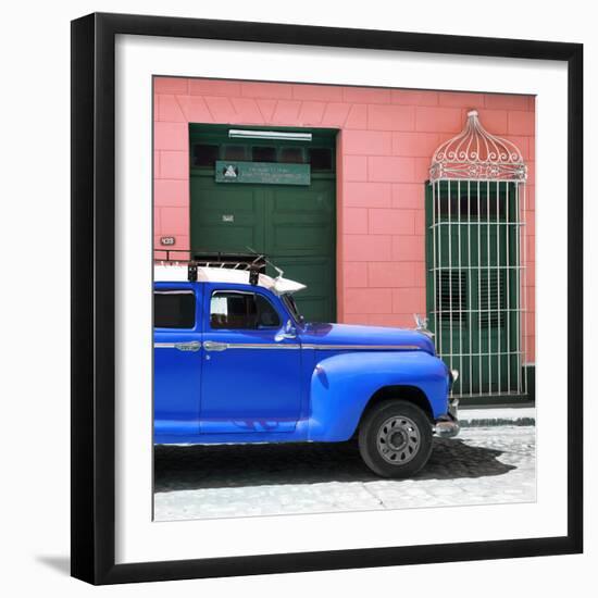 Cuba Fuerte Collection SQ - Blue Vintage Car-Philippe Hugonnard-Framed Photographic Print