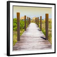 Cuba Fuerte Collection SQ - Boardwalk on the Beach at Sunset-Philippe Hugonnard-Framed Photographic Print