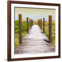 Cuba Fuerte Collection SQ - Boardwalk on the Beach at Sunset-Philippe Hugonnard-Framed Photographic Print