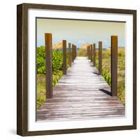 Cuba Fuerte Collection SQ - Boardwalk on the Beach at Sunset-Philippe Hugonnard-Framed Photographic Print