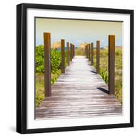 Cuba Fuerte Collection SQ - Boardwalk on the Beach at Sunset-Philippe Hugonnard-Framed Photographic Print