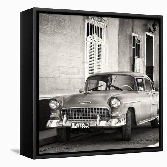 Cuba Fuerte Collection SQ BW - American Classic Car-Philippe Hugonnard-Framed Stretched Canvas