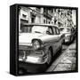 Cuba Fuerte Collection SQ BW - Beautiful American Cars in Havana-Philippe Hugonnard-Framed Stretched Canvas