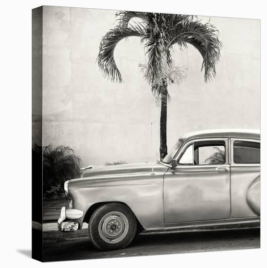 Cuba Fuerte Collection SQ BW - Beautiful Retro Car-Philippe Hugonnard-Stretched Canvas