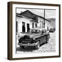 Cuba Fuerte Collection SQ BW - Black Taxi in Trinidad-Philippe Hugonnard-Framed Photographic Print