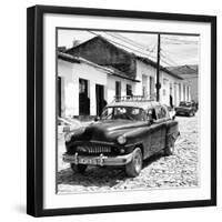 Cuba Fuerte Collection SQ BW - Black Taxi in Trinidad-Philippe Hugonnard-Framed Photographic Print