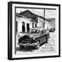 Cuba Fuerte Collection SQ BW - Black Taxi in Trinidad-Philippe Hugonnard-Framed Photographic Print