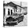 Cuba Fuerte Collection SQ BW - Black Taxi in Trinidad-Philippe Hugonnard-Stretched Canvas