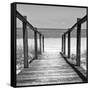Cuba Fuerte Collection SQ BW - Boardwalk on the Beach II-Philippe Hugonnard-Framed Stretched Canvas