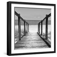 Cuba Fuerte Collection SQ BW - Boardwalk on the Beach II-Philippe Hugonnard-Framed Photographic Print