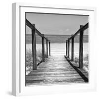 Cuba Fuerte Collection SQ BW - Boardwalk on the Beach II-Philippe Hugonnard-Framed Photographic Print