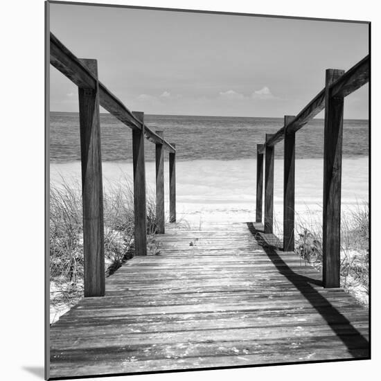 Cuba Fuerte Collection SQ BW - Boardwalk on the Beach II-Philippe Hugonnard-Mounted Photographic Print