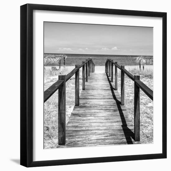 Cuba Fuerte Collection SQ BW - Boardwalk on the Beach III-Philippe Hugonnard-Framed Photographic Print