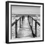 Cuba Fuerte Collection SQ BW - Boardwalk on the Beach III-Philippe Hugonnard-Framed Photographic Print