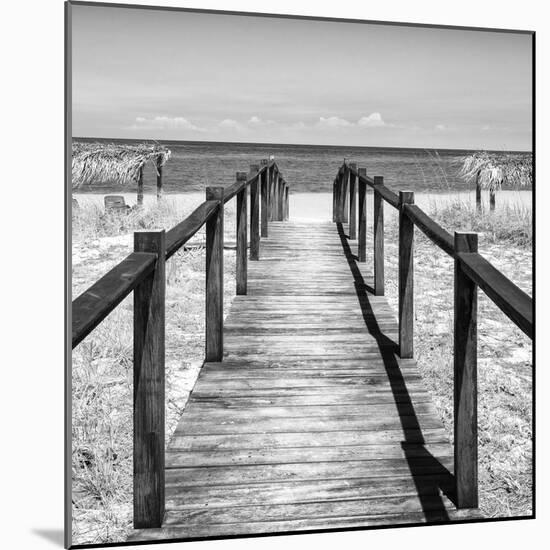 Cuba Fuerte Collection SQ BW - Boardwalk on the Beach III-Philippe Hugonnard-Mounted Photographic Print