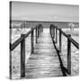 Cuba Fuerte Collection SQ BW - Boardwalk on the Beach III-Philippe Hugonnard-Stretched Canvas