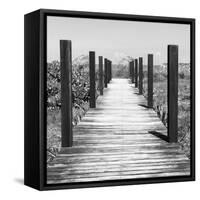 Cuba Fuerte Collection SQ BW - Boardwalk on the Beach-Philippe Hugonnard-Framed Stretched Canvas
