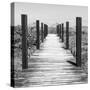 Cuba Fuerte Collection SQ BW - Boardwalk on the Beach-Philippe Hugonnard-Stretched Canvas