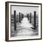 Cuba Fuerte Collection SQ BW - Boardwalk on the Beach-Philippe Hugonnard-Framed Photographic Print