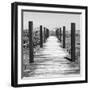 Cuba Fuerte Collection SQ BW - Boardwalk on the Beach-Philippe Hugonnard-Framed Photographic Print