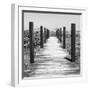 Cuba Fuerte Collection SQ BW - Boardwalk on the Beach-Philippe Hugonnard-Framed Photographic Print