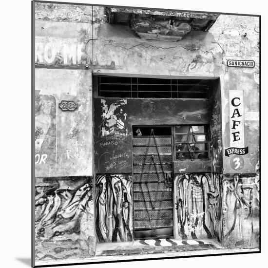 Cuba Fuerte Collection SQ BW - Cafe Express Havana-Philippe Hugonnard-Mounted Photographic Print