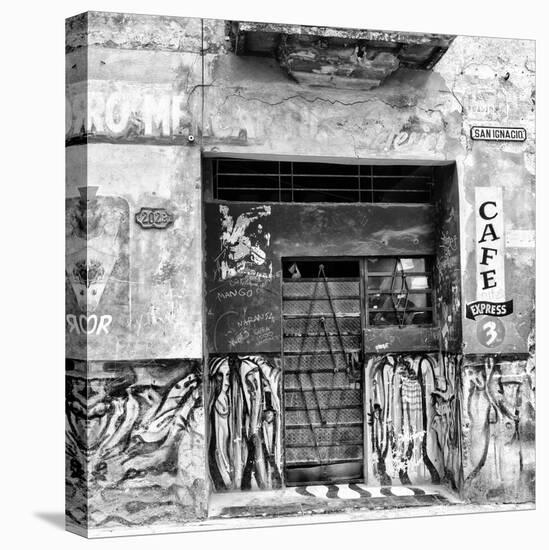 Cuba Fuerte Collection SQ BW - Cafe Express Havana-Philippe Hugonnard-Stretched Canvas
