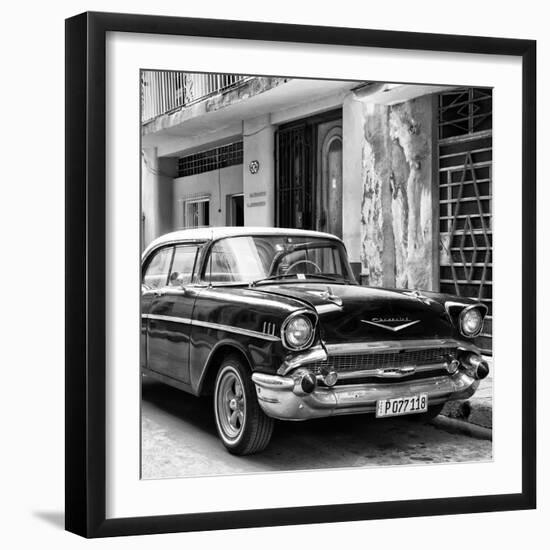 Cuba Fuerte Collection SQ BW - Chevrolet Cuban-Philippe Hugonnard-Framed Photographic Print