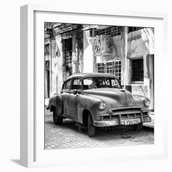 Cuba Fuerte Collection SQ BW - Chevrolet of Havana-Philippe Hugonnard-Framed Photographic Print