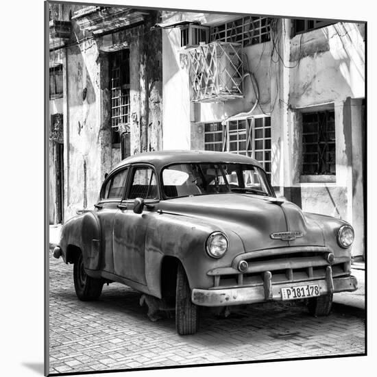 Cuba Fuerte Collection SQ BW - Chevrolet of Havana-Philippe Hugonnard-Mounted Photographic Print