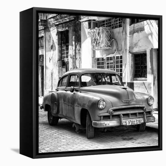 Cuba Fuerte Collection SQ BW - Chevrolet of Havana-Philippe Hugonnard-Framed Stretched Canvas
