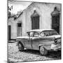 Cuba Fuerte Collection SQ BW - Classic American Car in Trinidad II-Philippe Hugonnard-Mounted Photographic Print