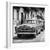 Cuba Fuerte Collection SQ BW - Classic Car in Havana II-Philippe Hugonnard-Framed Photographic Print