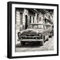 Cuba Fuerte Collection SQ BW - Classic Car in Havana-Philippe Hugonnard-Framed Photographic Print