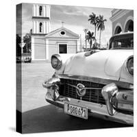 Cuba Fuerte Collection SQ BW - Classic Car in Santa Clara II-Philippe Hugonnard-Stretched Canvas