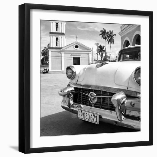 Cuba Fuerte Collection SQ BW - Classic Car in Santa Clara II-Philippe Hugonnard-Framed Photographic Print