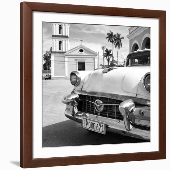 Cuba Fuerte Collection SQ BW - Classic Car in Santa Clara II-Philippe Hugonnard-Framed Photographic Print