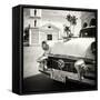 Cuba Fuerte Collection SQ BW - Classic Car in Santa Clara-Philippe Hugonnard-Framed Stretched Canvas