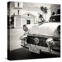 Cuba Fuerte Collection SQ BW - Classic Car in Santa Clara-Philippe Hugonnard-Stretched Canvas