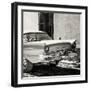 Cuba Fuerte Collection SQ BW - Close-up of Classic Golden Car-Philippe Hugonnard-Framed Photographic Print