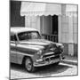 Cuba Fuerte Collection SQ BW - Close-up of Cuban Taxi Trinidad II-Philippe Hugonnard-Mounted Photographic Print