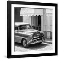 Cuba Fuerte Collection SQ BW - Close-up of Cuban Taxi Trinidad II-Philippe Hugonnard-Framed Photographic Print