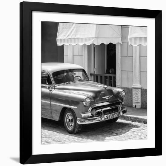 Cuba Fuerte Collection SQ BW - Close-up of Cuban Taxi Trinidad II-Philippe Hugonnard-Framed Photographic Print