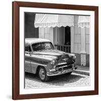 Cuba Fuerte Collection SQ BW - Close-up of Cuban Taxi Trinidad II-Philippe Hugonnard-Framed Photographic Print