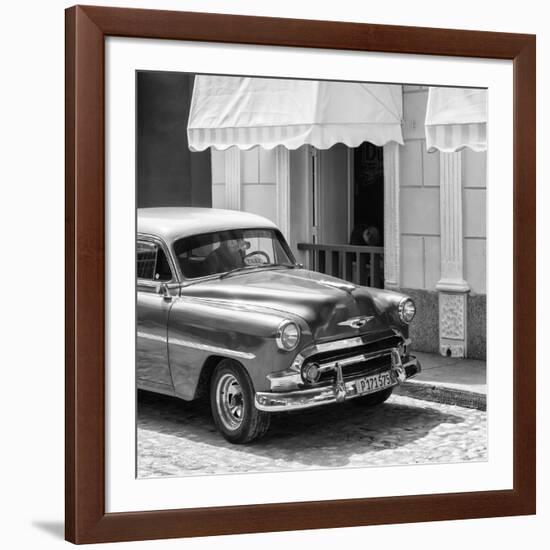 Cuba Fuerte Collection SQ BW - Close-up of Cuban Taxi Trinidad II-Philippe Hugonnard-Framed Photographic Print