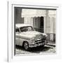 Cuba Fuerte Collection SQ BW - Close-up of Cuban Taxi Trinidad-Philippe Hugonnard-Framed Photographic Print