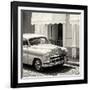 Cuba Fuerte Collection SQ BW - Close-up of Cuban Taxi Trinidad-Philippe Hugonnard-Framed Photographic Print