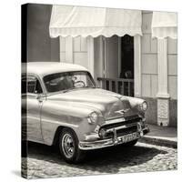 Cuba Fuerte Collection SQ BW - Close-up of Cuban Taxi Trinidad-Philippe Hugonnard-Stretched Canvas